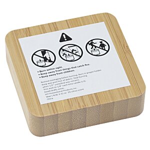 Additional Image 2 - a square wooden box with a white label