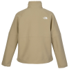 a tan jacket with a white logo