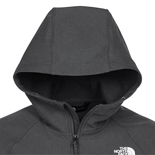 Additional Image 2 - a black hooded jacket with a white logo