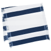 a blue and white striped towel