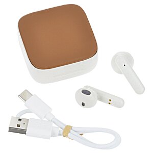 Additional Image 1 - a white box with a brown square object next to a pair of white cables