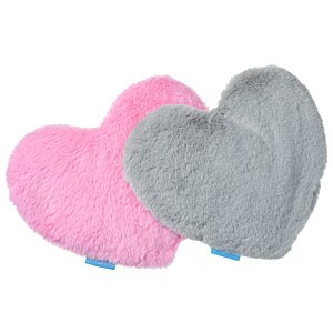 Additional Image 3 - a pink and grey heart shaped pillows