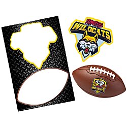 a football and a card
