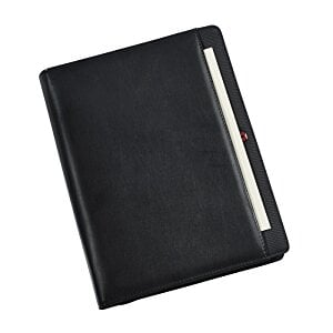Additional Image 5 - a black leather wallet with a silver strip