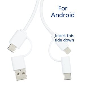 Additional Image 2 - a white usb cables with a couple of plugs