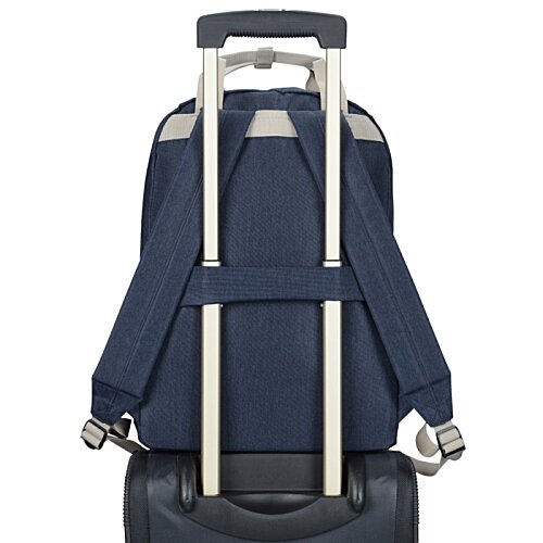 Additional Image 5 - a blue backpack with silver handles