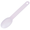 a plastic spoon on a white background