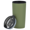 a green mug with a lid
