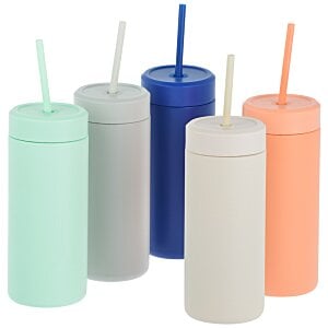 Additional Image 2 - a group of plastic cups with straws