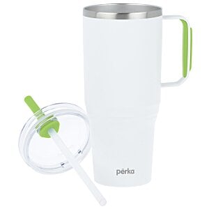 Additional Image 3 - a white and green tumbler