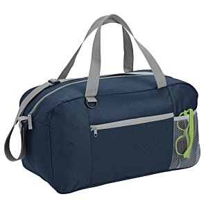 Additional Image 1 - a blue duffel bag with grey handles