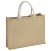 a brown bag with white handles