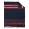 a blue and red striped blanket