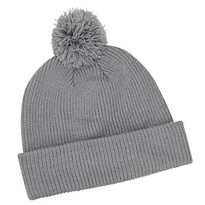 Additional Image 2 - a grey beanie with a pom