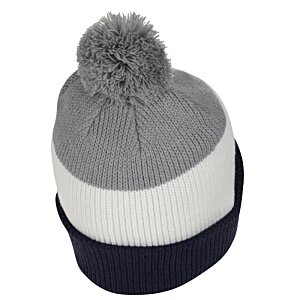 Additional Image 2 - a grey and white beanie