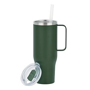Additional Image 3 - a green tumbler with a straw