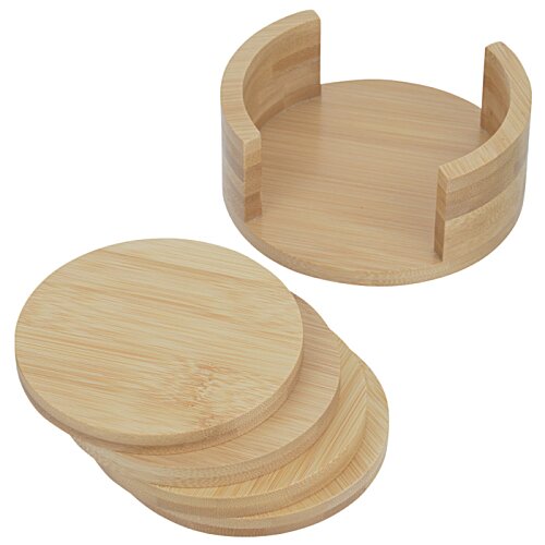 Additional Image 1 - a close up of a wood coaster