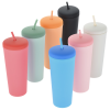 a group of colorful plastic cups