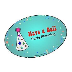 Additional Image 2 - a blue oval with a hat and red text