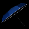 a blue umbrella with a black background