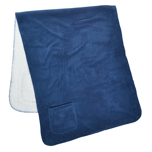 Additional Image 1 - a blue blanket with a white edge