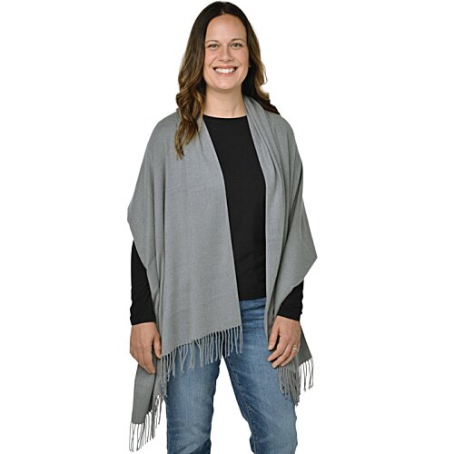 Additional Image 3 - a woman wearing a grey poncho
