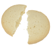 a white cookie with a bite taken out of it