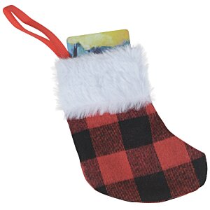 Additional Image 1 - a red and black plaid stocking