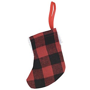 Additional Image 2 - a red and black plaid stocking