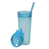 Additional Thumbnail Image 2 - a blue plastic cup with a straw