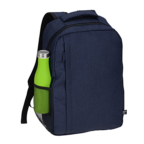 Additional Image 2 - a blue backpack with a green bottle