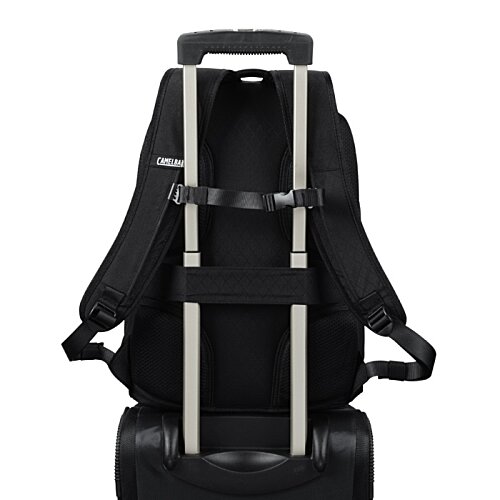 Additional Image 3 - a black backpack with silver handles