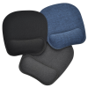 a group of black and blue cushions