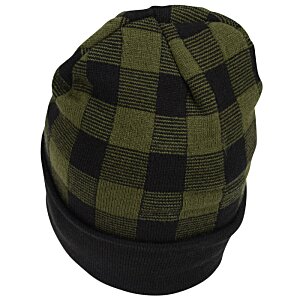 Additional Image 2 - a green and black plaid hat