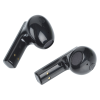 a pair of black earbuds