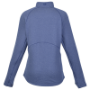 a blue long sleeved shirt