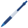 a blue and white pen