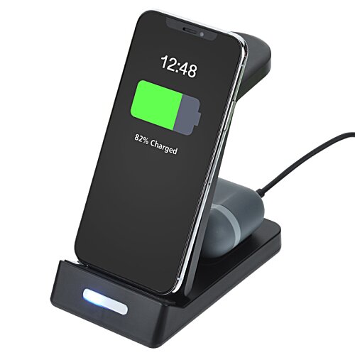 Additional Image 7 - a black wireless charger with a green screen