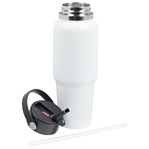 Additional Image 3 - a white water bottle with a black headphones