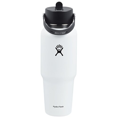 Additional Image 1 - a white water bottle with a black lid