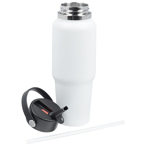 Additional Image 3 - a white water bottle with a black headphones