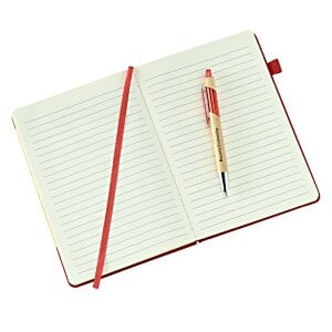 Additional Image 1 - a red and white notebook with a red pencil on it