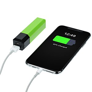 Additional Image 2 - a black cellphone with a green battery