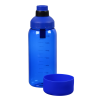 a blue water bottle with a cap