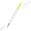 a white pen with yellow cap