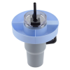 a blue and grey device with a black needle