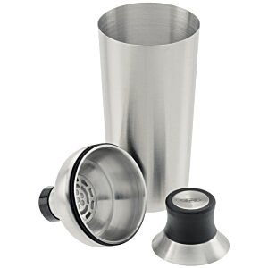 Additional Image 3 - a silver shaker with a black stopper