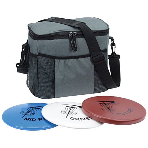 Additional Image 1 - a bag with a strap and a pair of discs