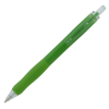 a green pen with white cap
