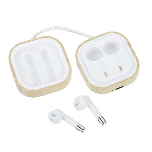 Additional Image 4 - a pair of white earbuds